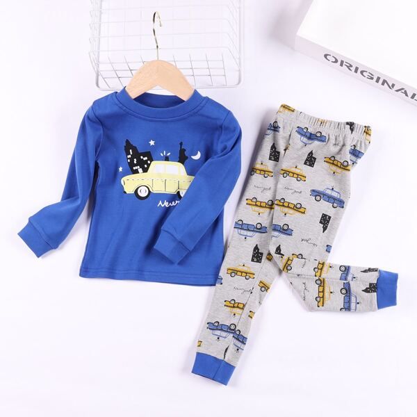 Toddler Boys Graphic Print PJ Set, Multicolor