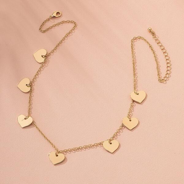 Heart Charm Necklace, Gold