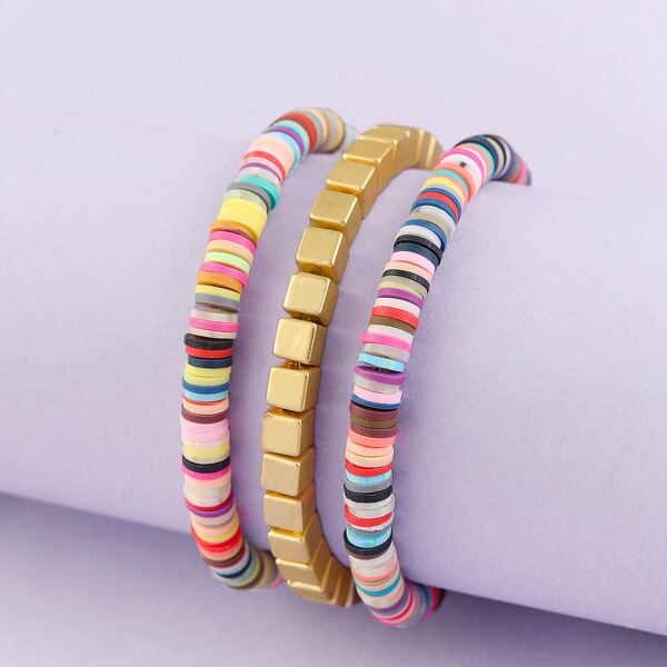 Set Of Three Multi Colored Beaded Bracelets, Multicolor
Set Of Three Multi Colored Beaded Bracelets, Multicolor