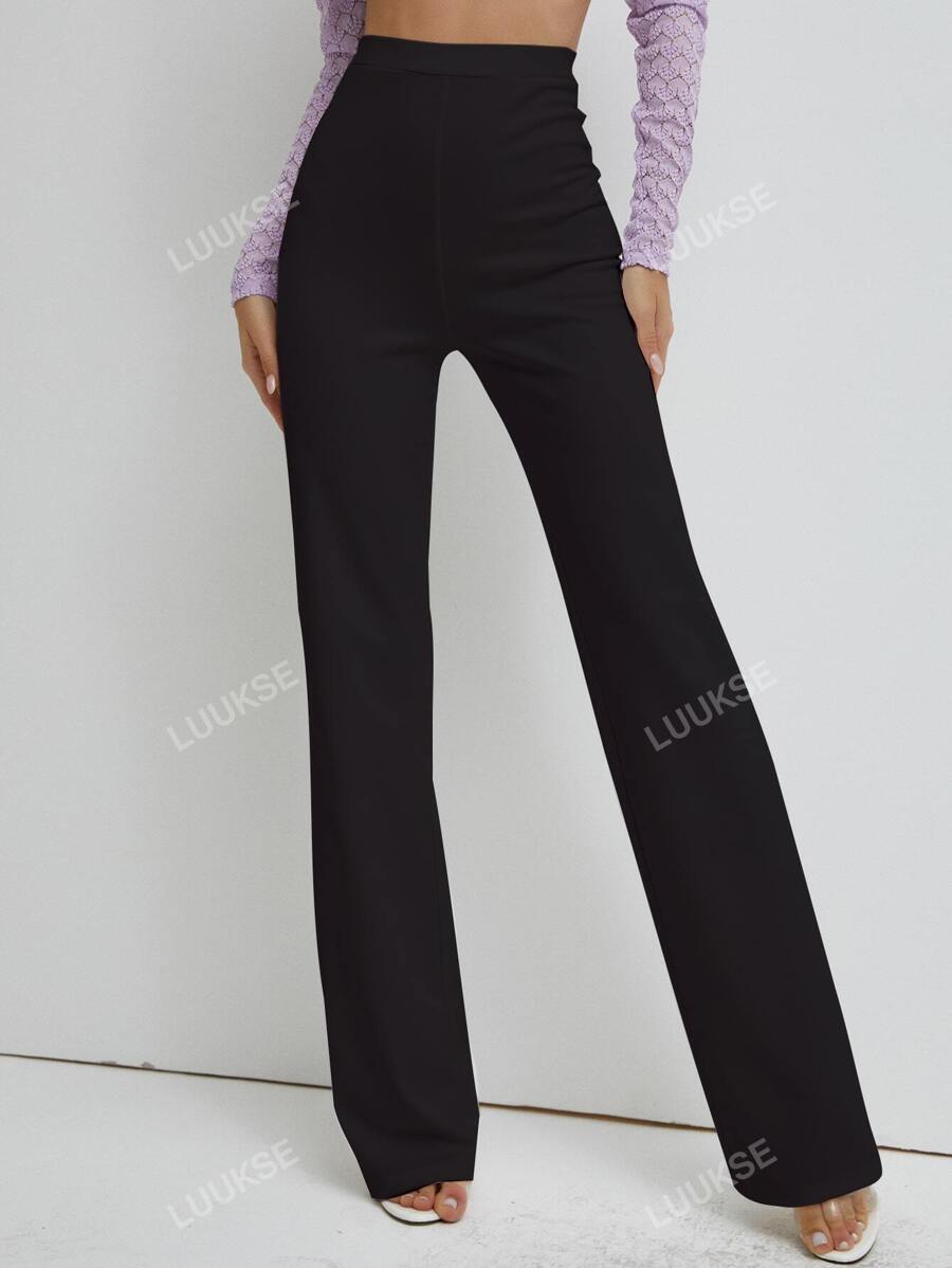 pantalones de pierna recta de cintura alta