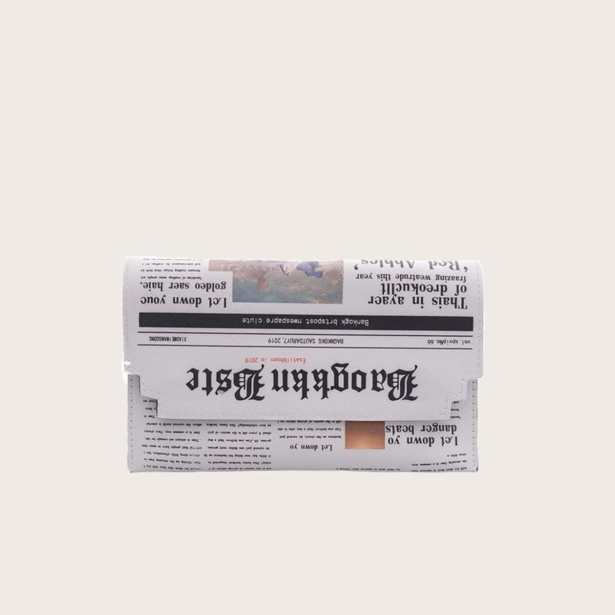 Newspaper Chain Crossbody Bag, Multicolor 
Newspaper Chain Crossbody Bag, Multicolor