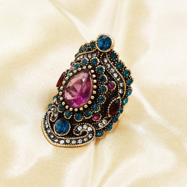 Gemstone Waterdrop Ring, Multicolor