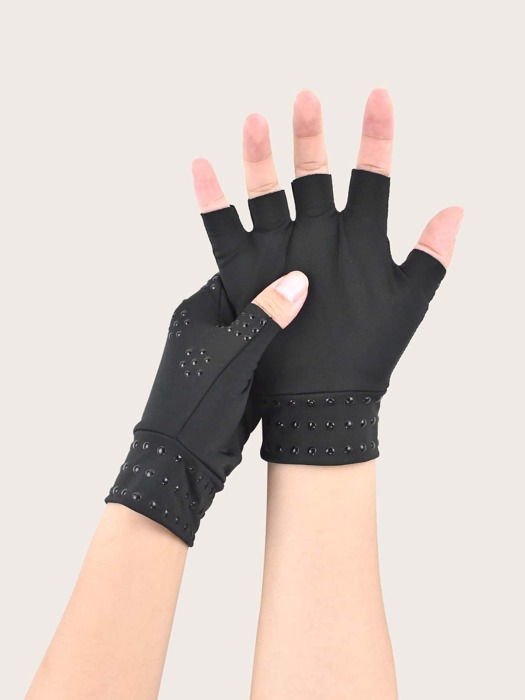 1pair Sports Protective Fingerless Gloves