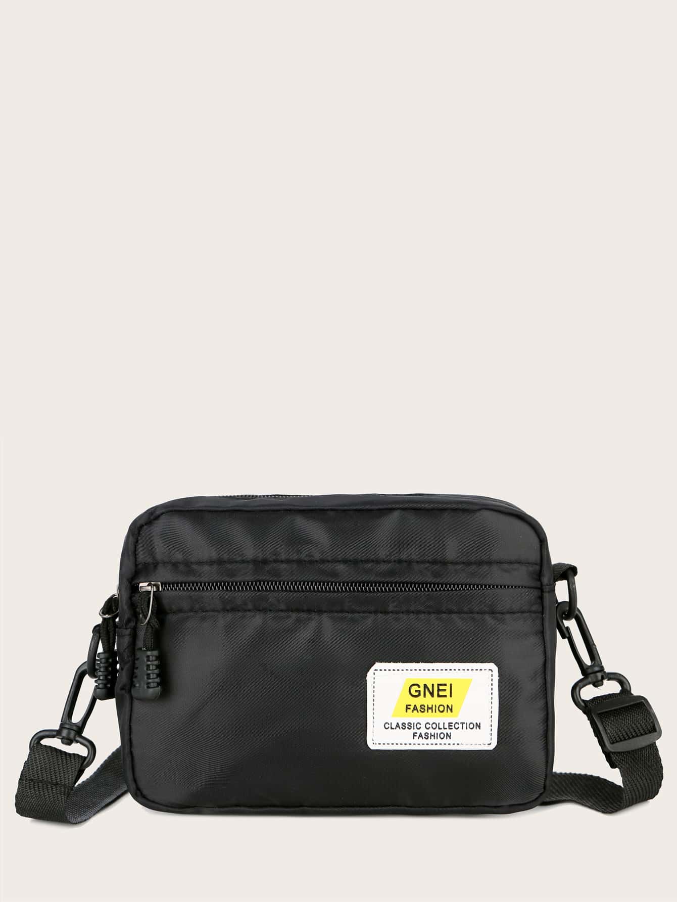 Letter Graphic Crossbody Bag