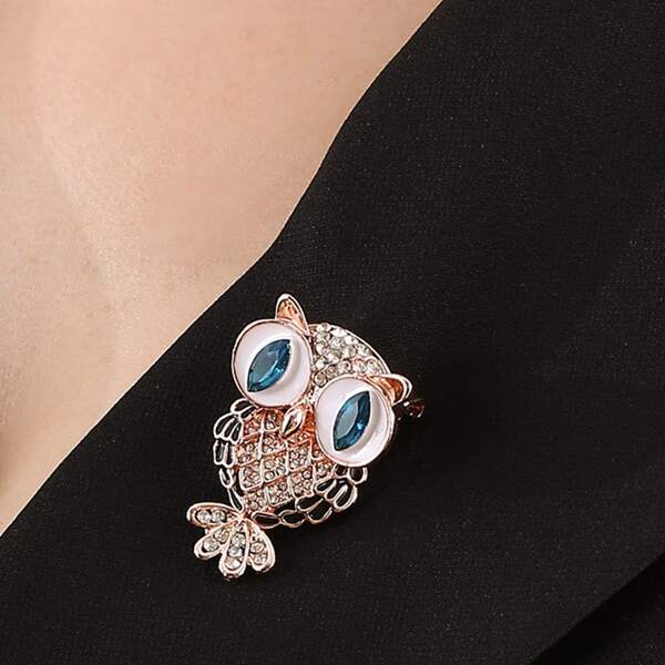 Owl Design Brooch, Gold