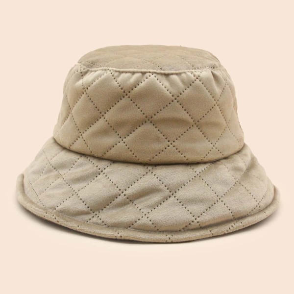 Quilted Bucket Hat, Coffee brown