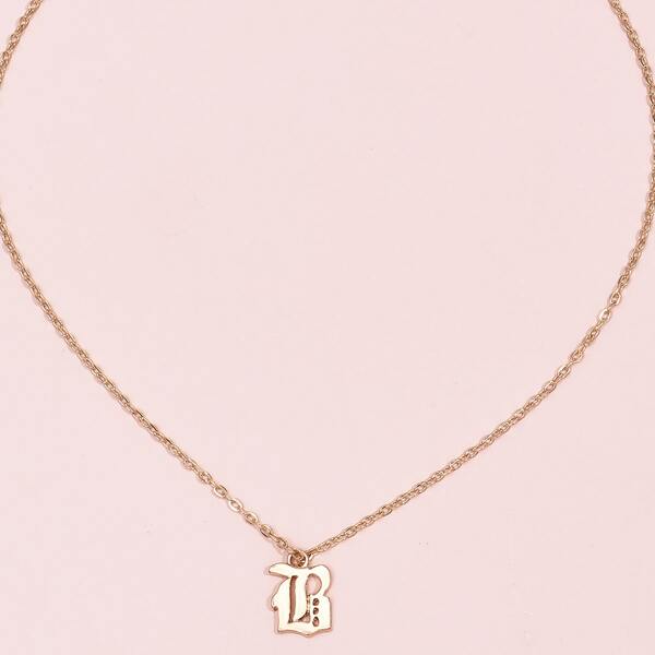 Letter Charm Necklace, Gold