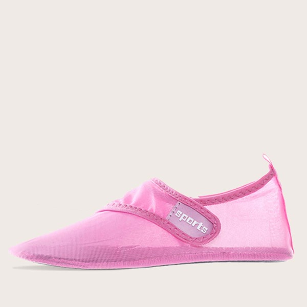 Letter Graphic Velcro Strap Water Shoes, Pink