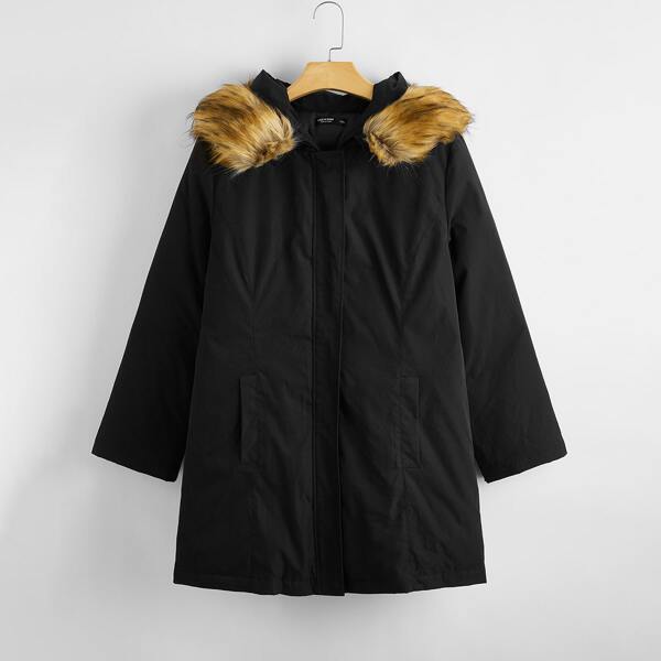 Plus Parka Coat, Black