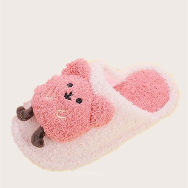 Girls Cartoon Graphic Fluffy Slippers, Orange 
Girls Cartoon Graphic Fluffy Slippers, Orange