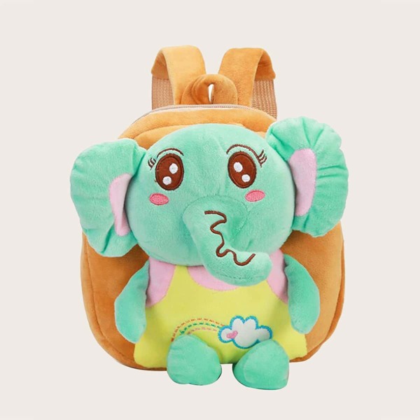 Girls Cartoon Decor Backpack, Brown