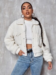 Teddy flap pocket jacket