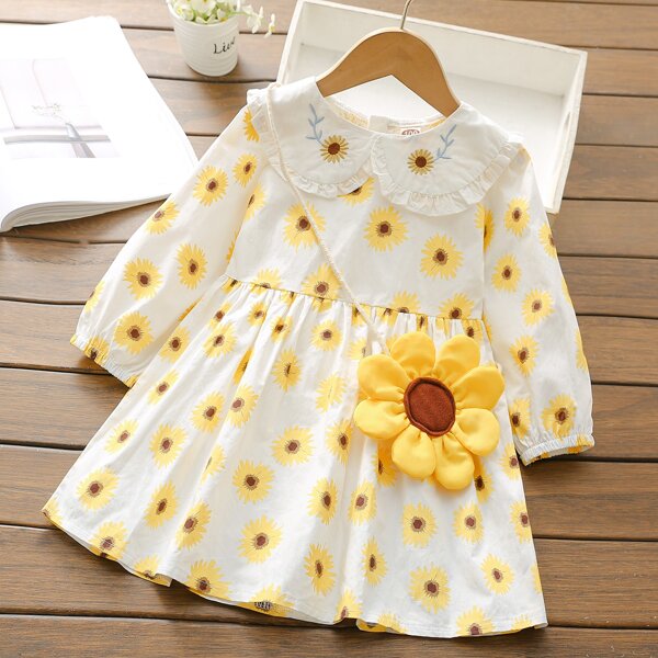 Toddler Girls All Over Floral Print Peter Pan Collar Smock Dress With Bag, Multicolor
Toddler Girls All Over Floral Print Peter Pan Collar Smock Dress With Bag, Multicolor