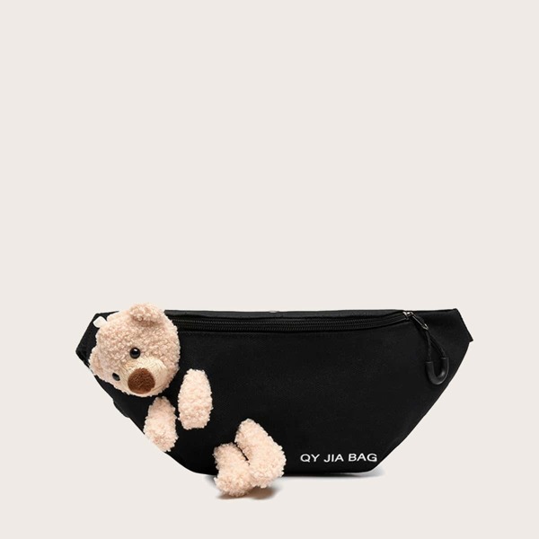 Kids Cartoon Decor Fanny Pack, Black