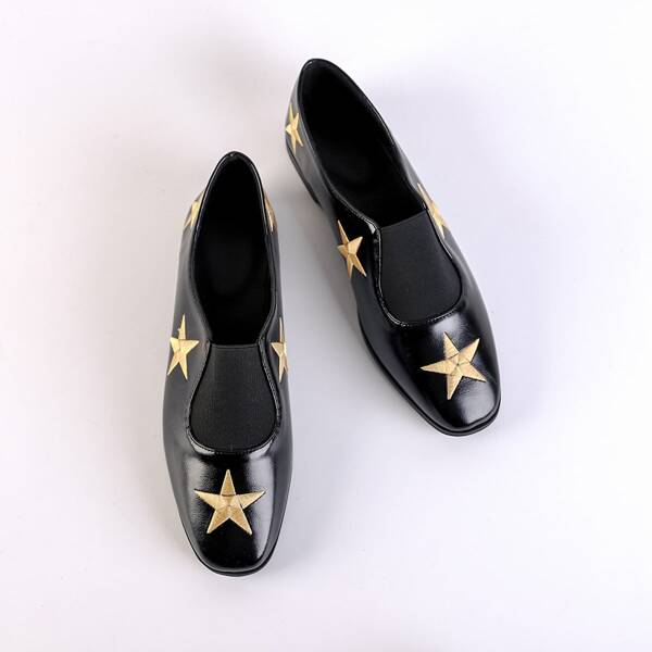 Лоферы с вышивкой звезды, Чёрный
Лоферы с вышивкой звезды, Чёрный