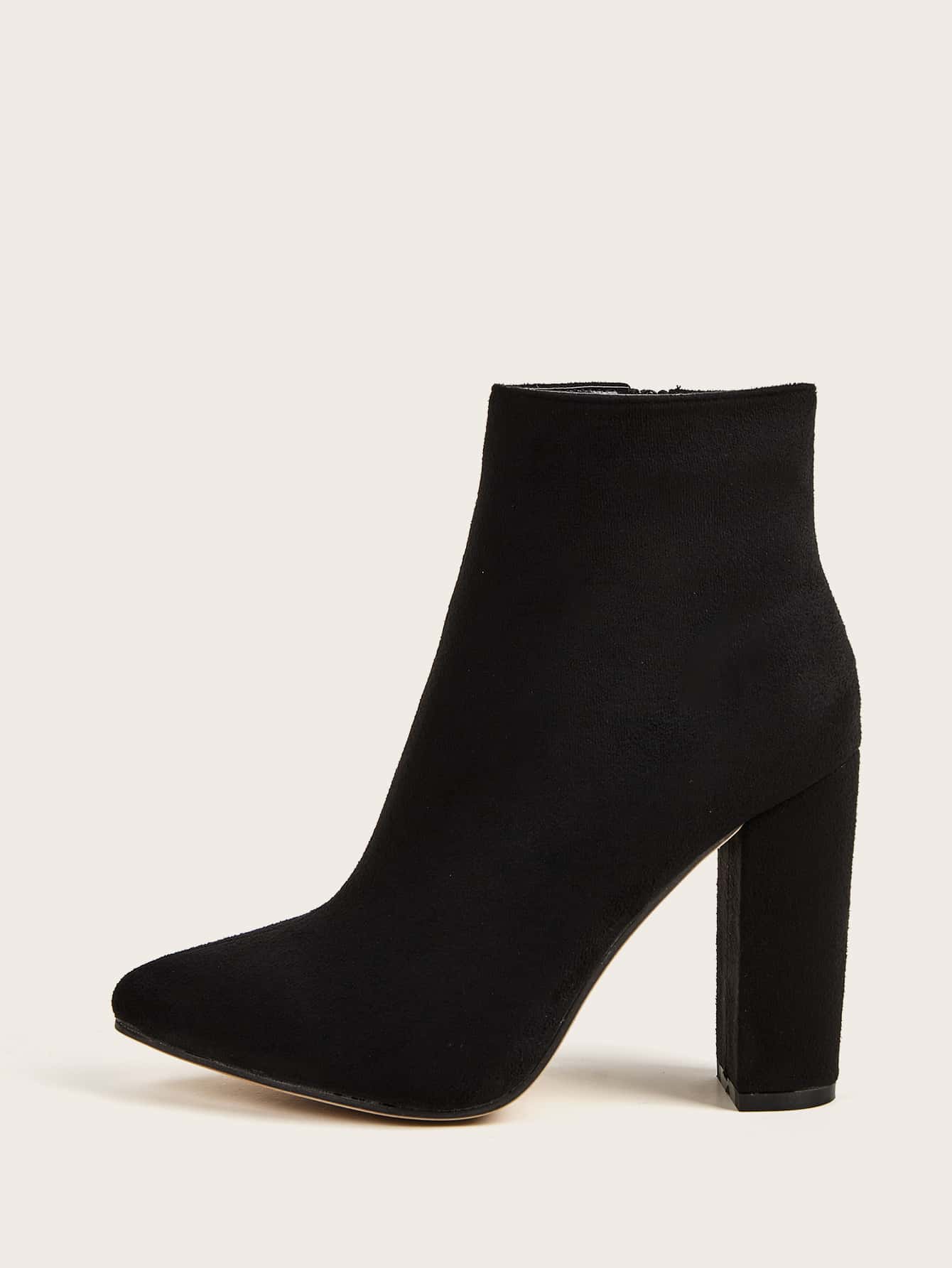 Women's Elegant Black Classic Boots, Perfect With Jeans Synthetic Suede Over The Knee Dress Boots With Chunky Heel