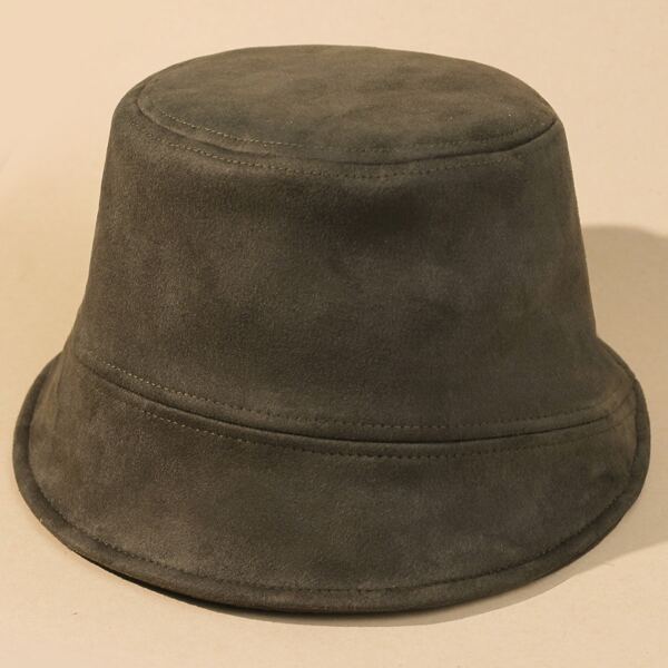 Simple Plain Bucket Hat, Olive green