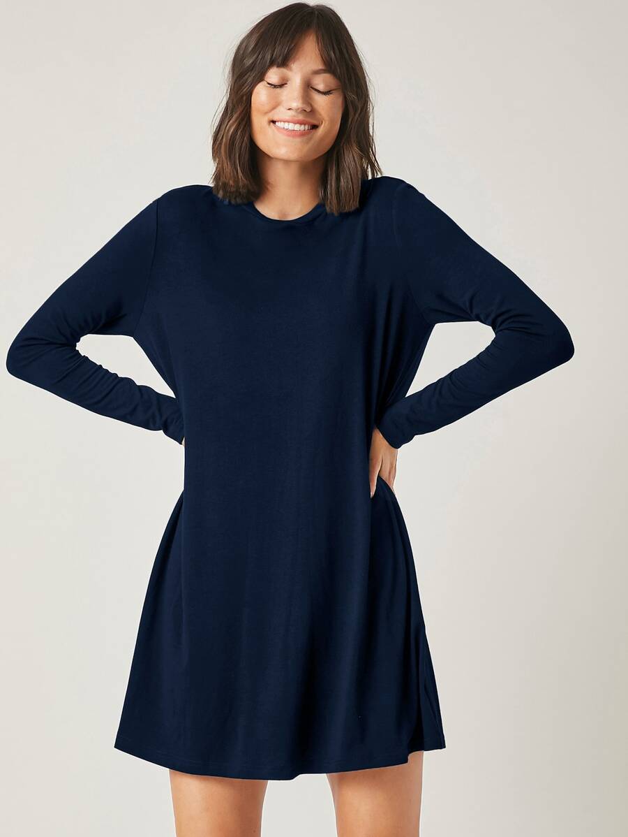 RueChic Solid Form Fitting Dress