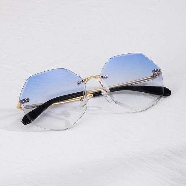 Men Trimmed Rimless Sunglasses
