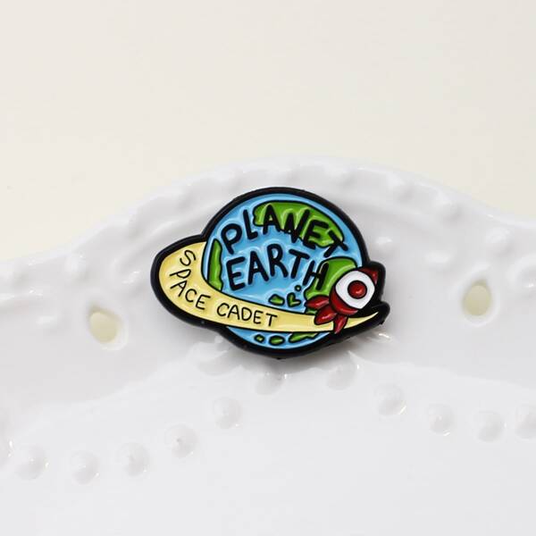 Cartoon Planet Design Brooch, Multicolor