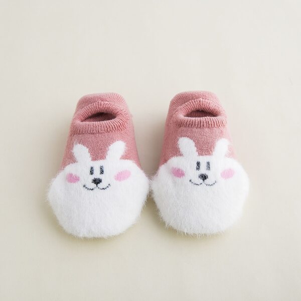 Baby Cartoon Graphic Socks, Pink