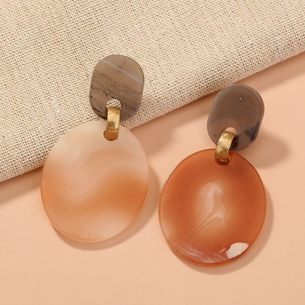Round Drop Earrings, Multicolor