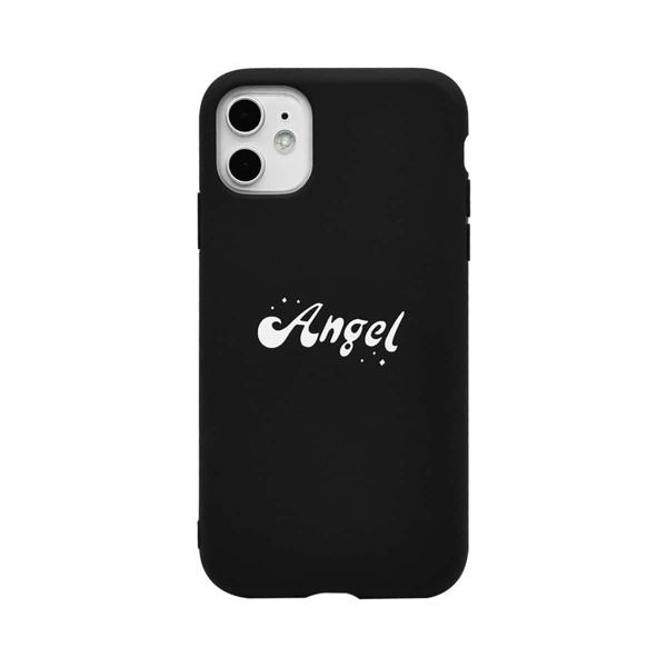 Letter Graphic iPhone Case, Black
