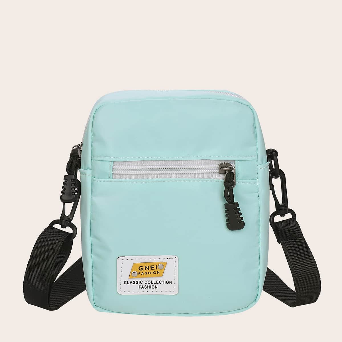 Letter Patch Crossbody Bag, Blue 
Letter Patch Crossbody Bag, Blue