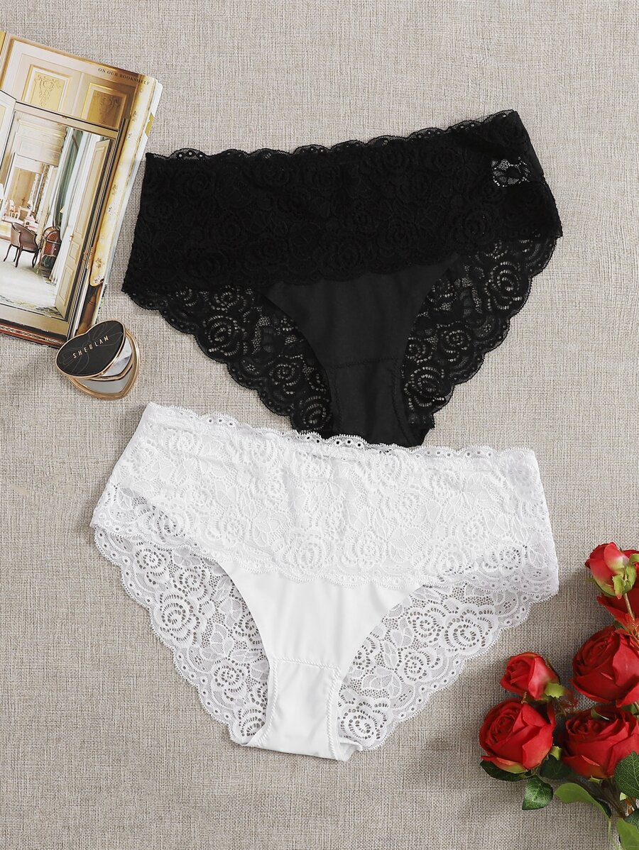 Snug Zone 2 paquets Ensemble de lingerie en dentelle sexy grande taille