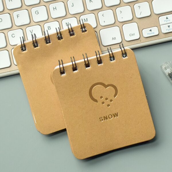 1pc Snow Spiral Notepad, Khaki