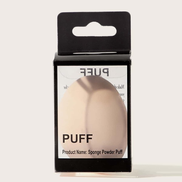 1pc Round Powder Puff, White