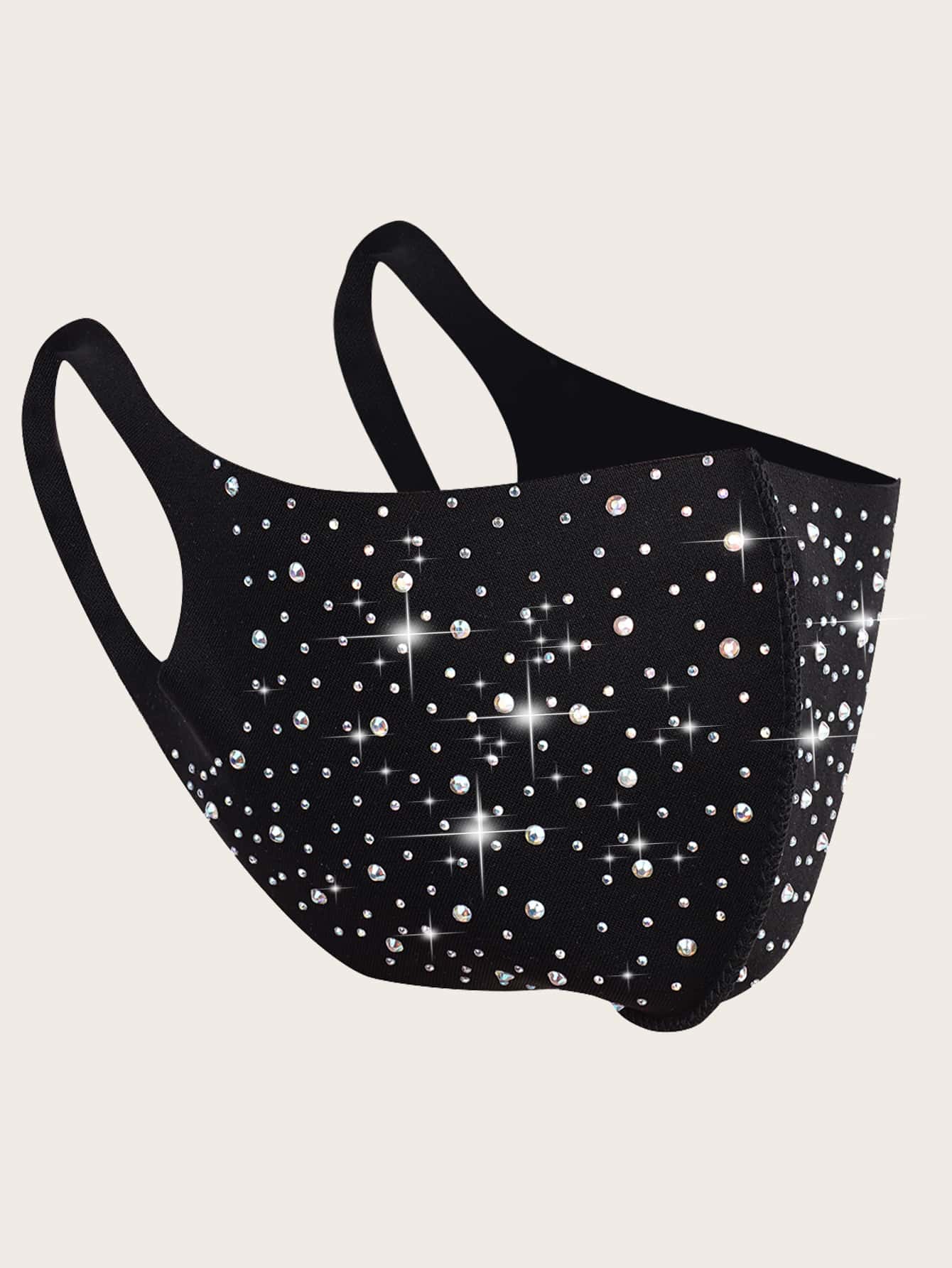 Rhinestone Decor Face Mask