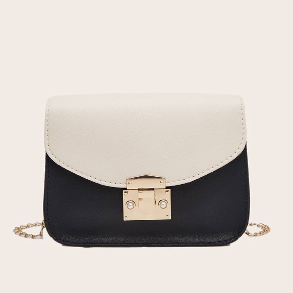 Two Tone Chain Bag, Black