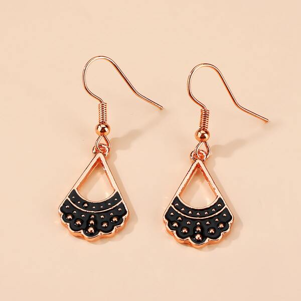 Sector Charm Drop Earrings, Rose gold