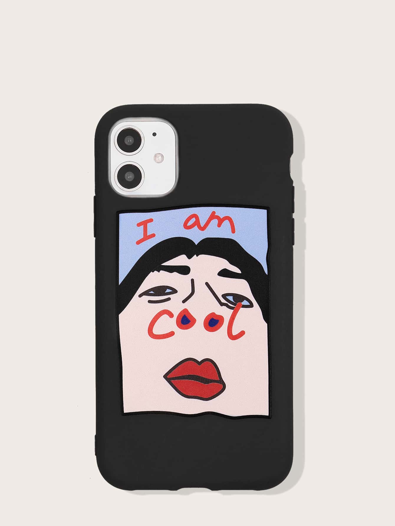 Figure & Letter Graphic iPhone Case