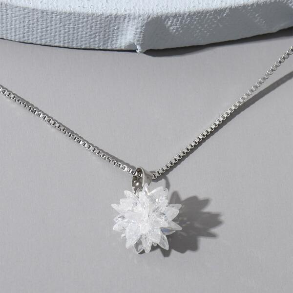 Snowflake Charm Necklace, White