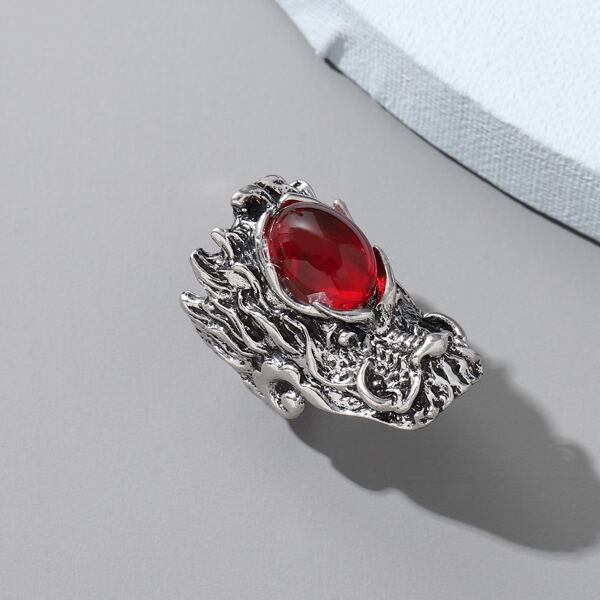 Gemstone Decor Ring, Red