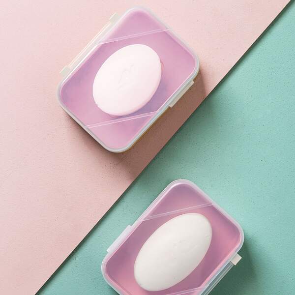 1pc Two Tone Soap Box, Pink