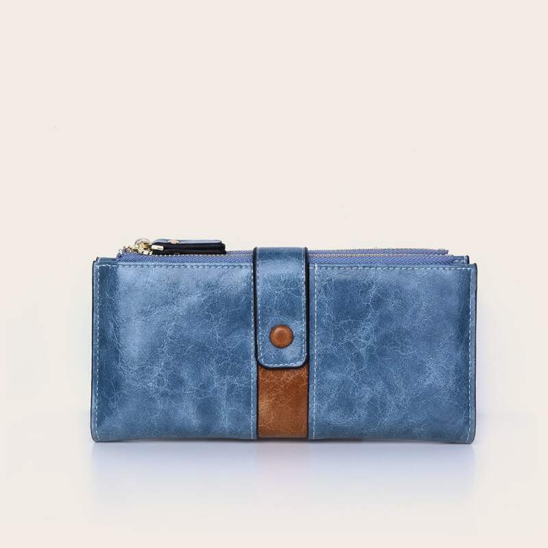 Double Zip Purse, Blue 
Double Zip Purse, Blue