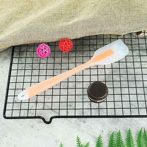 1pc Silicone Baking Scraper, Orange