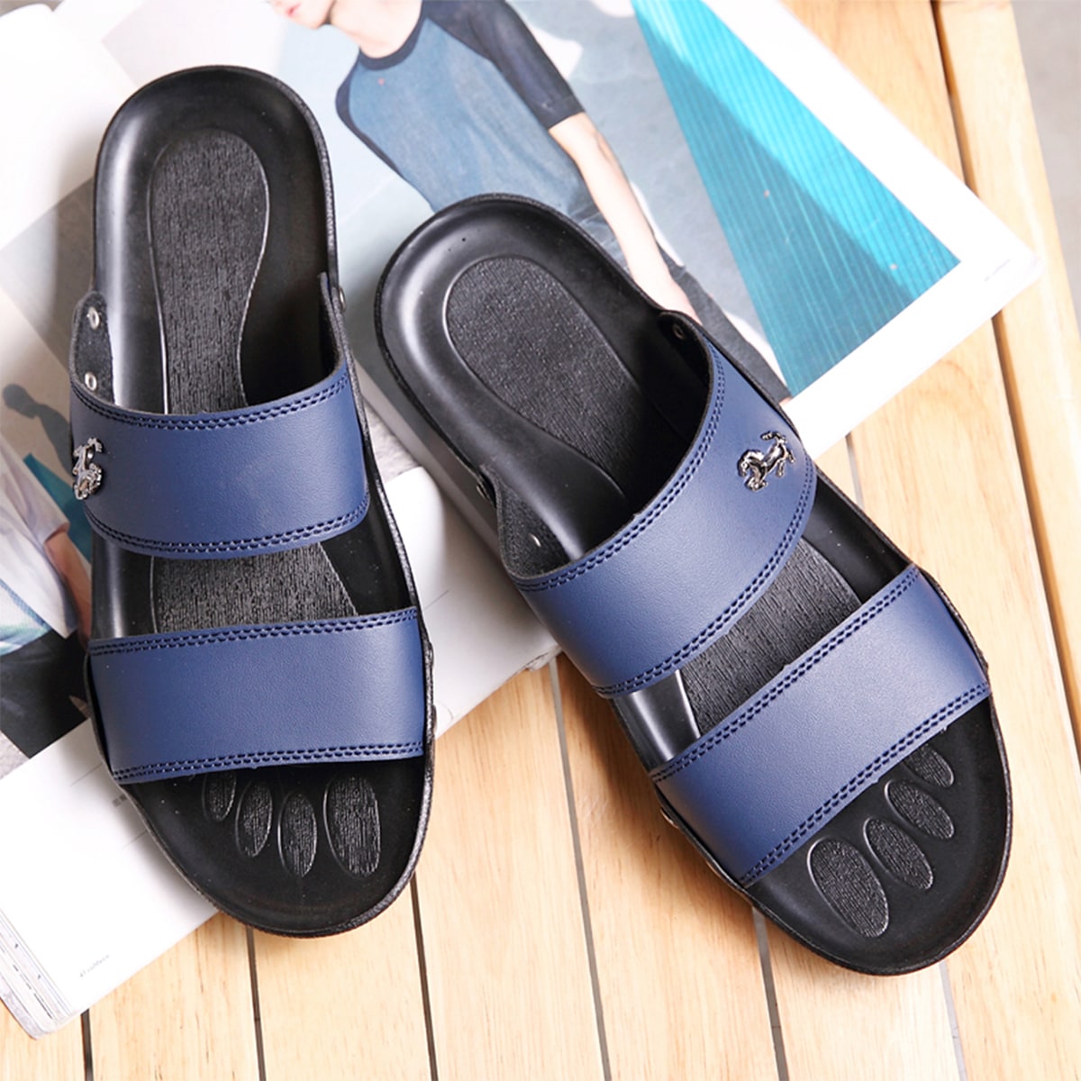 Одноцветный Мужские Вьетнамки и тапочки