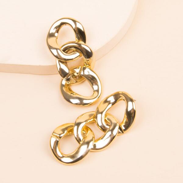 Chain Link Earrings, Gold