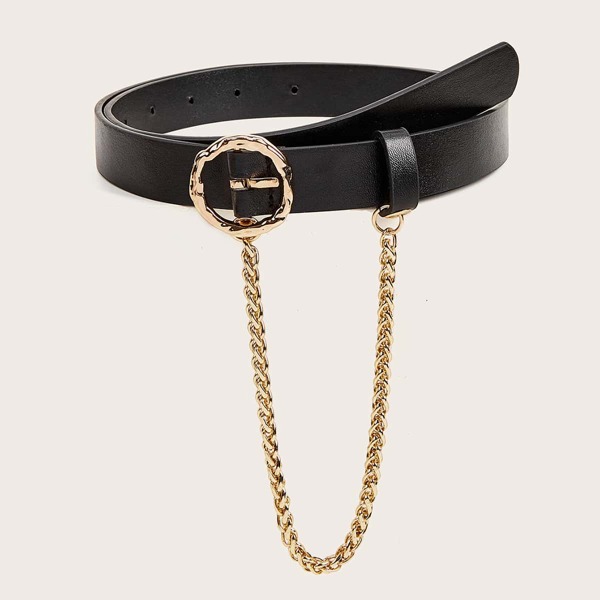 Chain Decor Belt, Black