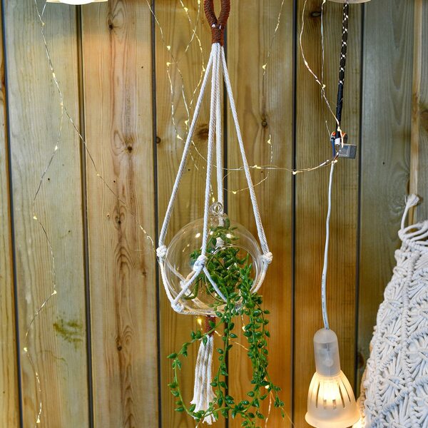 1pc Macrame Plant Hanger, Beige