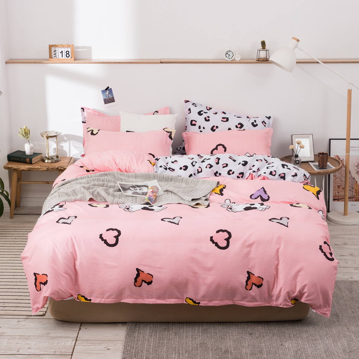 Set ropa de cama con estampado de leopardo sin relleno Set ropa de cama con estampado de leopardo sin relleno