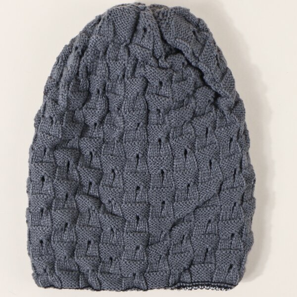 Solid Slouchy Beanie, Grey