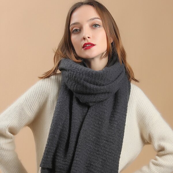 Simple Plain Scarf, Grey