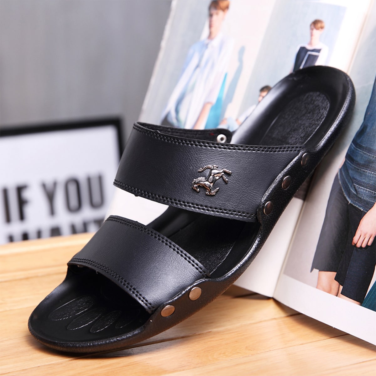 переплетенные ремешки Одноцветный Мужские Вьетнамки и тапочки