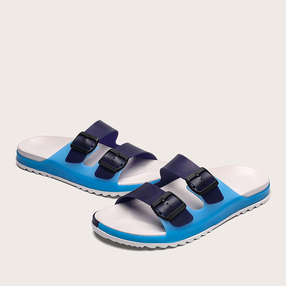 пряжка Контрастный цвет Мужские Вьетнамки и тапочки