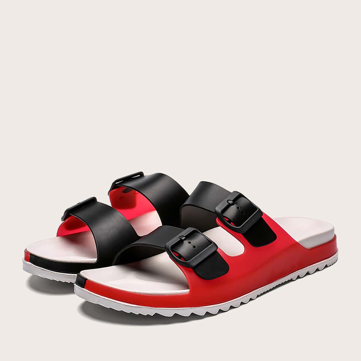 пряжка Контрастный цвет Мужские Вьетнамки и тапочки